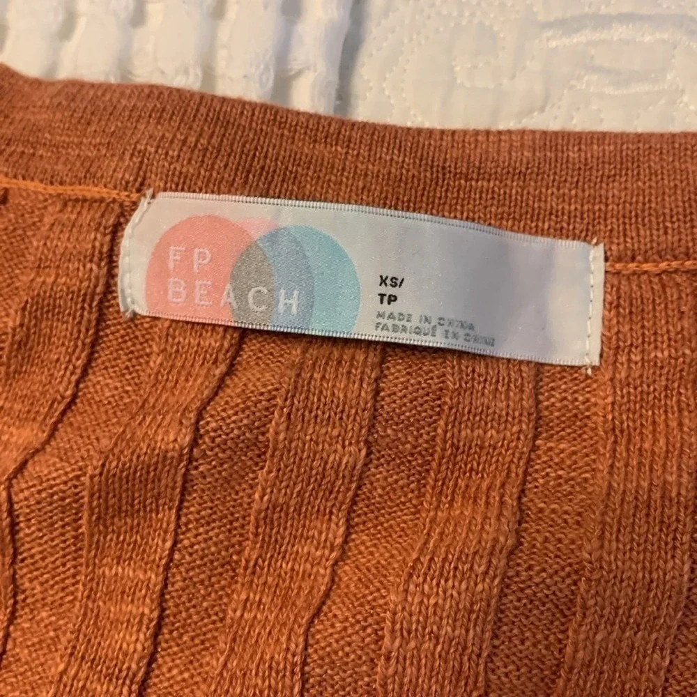 Free People Veda Set - Cinnamon Rust Ribbed Knit Midi Skirt and Top